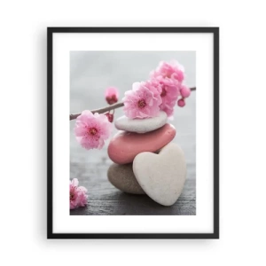 Poster în ramă neagră - Fericirea florilor de cireș - 40x50 cm