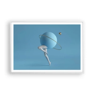 Poster în ramă albă - Și planetele o iau razna - 100x70 cm