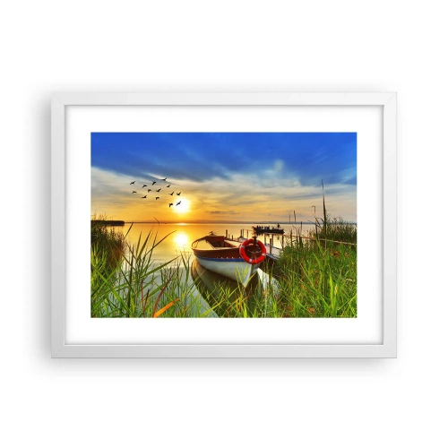 Poster în ramă albă - Cormoranii pleacă deja - 40x30 cm