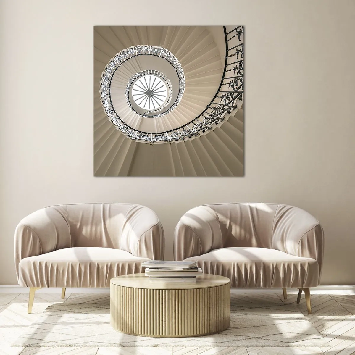 Tablou pe sticlă - În interiorul cochiliei - 50x50 cm