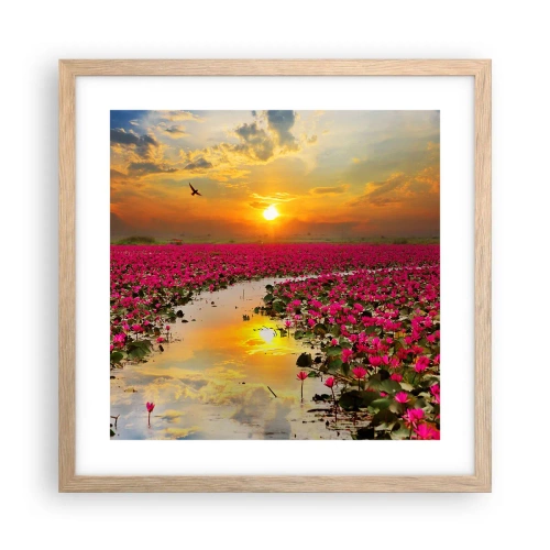 Poster în ramă de stejar deschis - Viața secretă a lacului - 40x40 cm