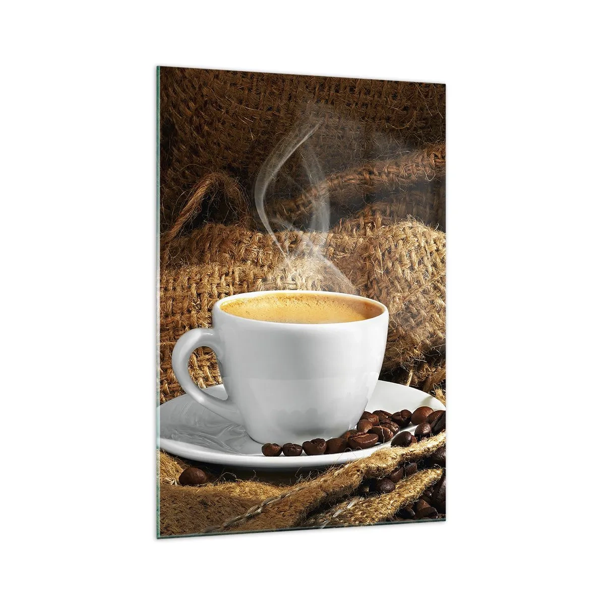 Tablou pe sticlă - Mirosul de mokka și densitatea lichidului de miere - 70x100 cm
