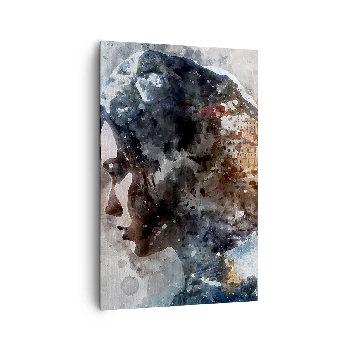 Tablou pe pânză - Povestea unei fete cu un oraș în fundal - 80x120 cm