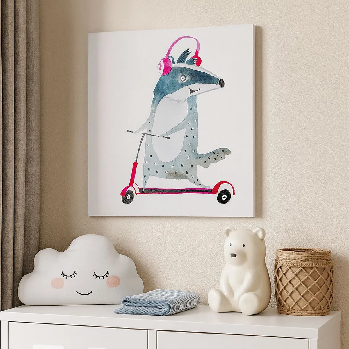 Tablou pe pânză - Bucurie de bursuc - 30x30 cm