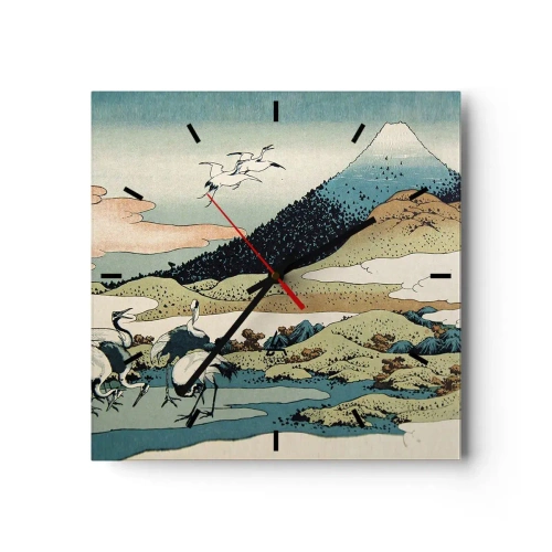 Ceas de perete - Ceas pe sticlă - În mod japonez - 30x30 cm