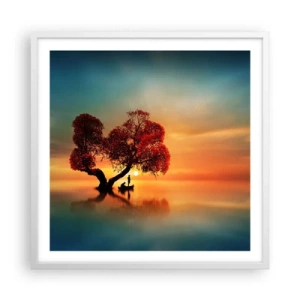 Poster în ramă albă - Lume îndepărtată și tăcută - 60x60 cm