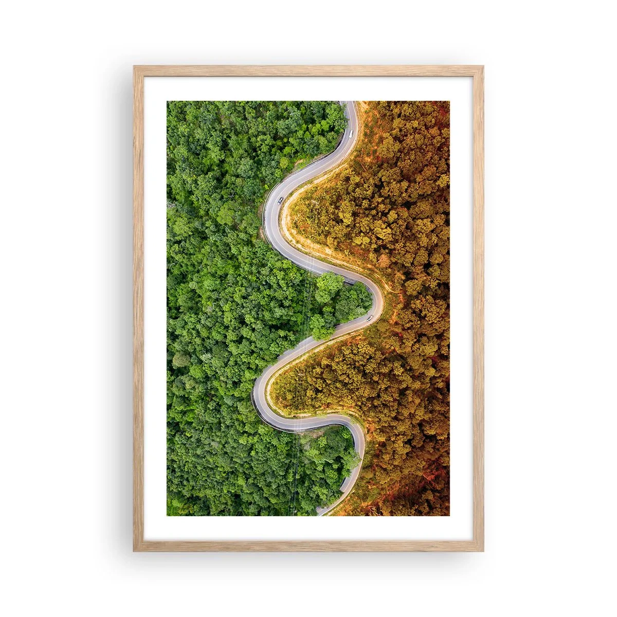 Poster în ramă de stejar deschis - Frontiere și defilee - 50x70 cm