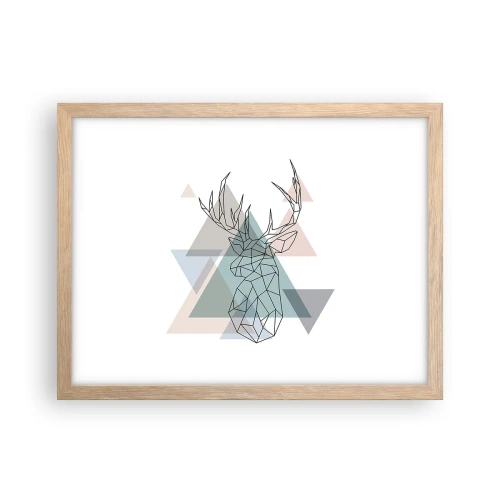 Poster în ramă de stejar deschis - Într-o pădure geometrică - 40x30 cm