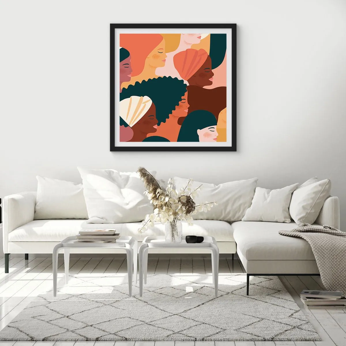 Poster în ramă neagră - Numai feminitate - 30x30 cm
