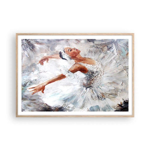 Poster în ramă de stejar deschis - Moale și ușoară ca tulul - 100x70 cm