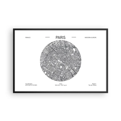 Poster în ramă neagră - Anatomia Parisului - 91x61 cm