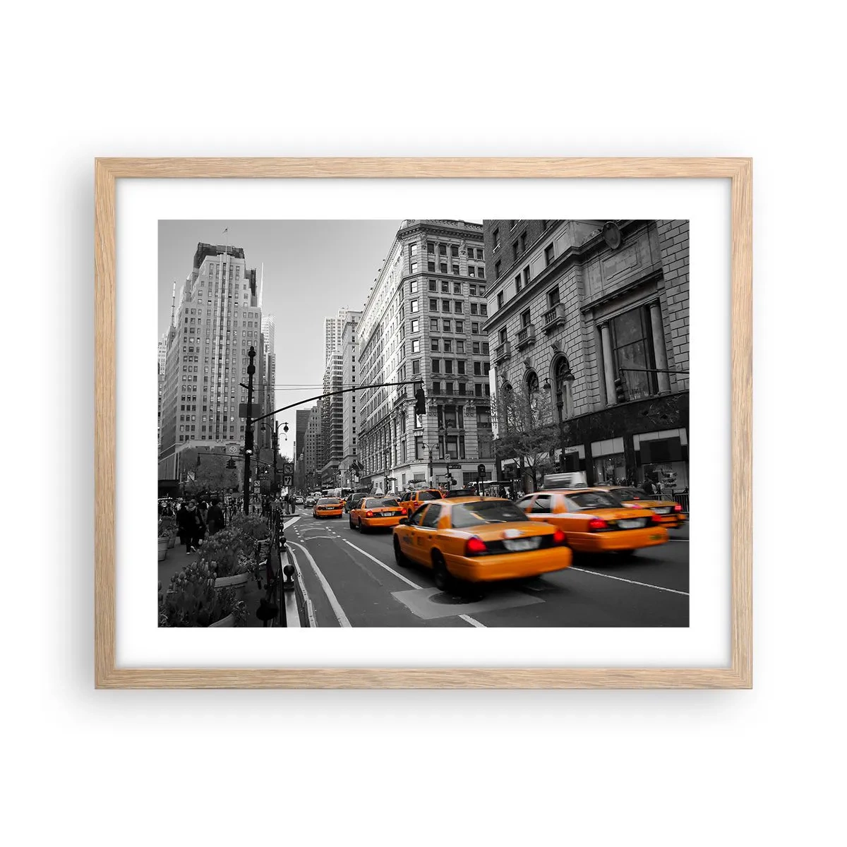 Poster în ramă de stejar deschis - Soarele marelui oraș - 50x40 cm