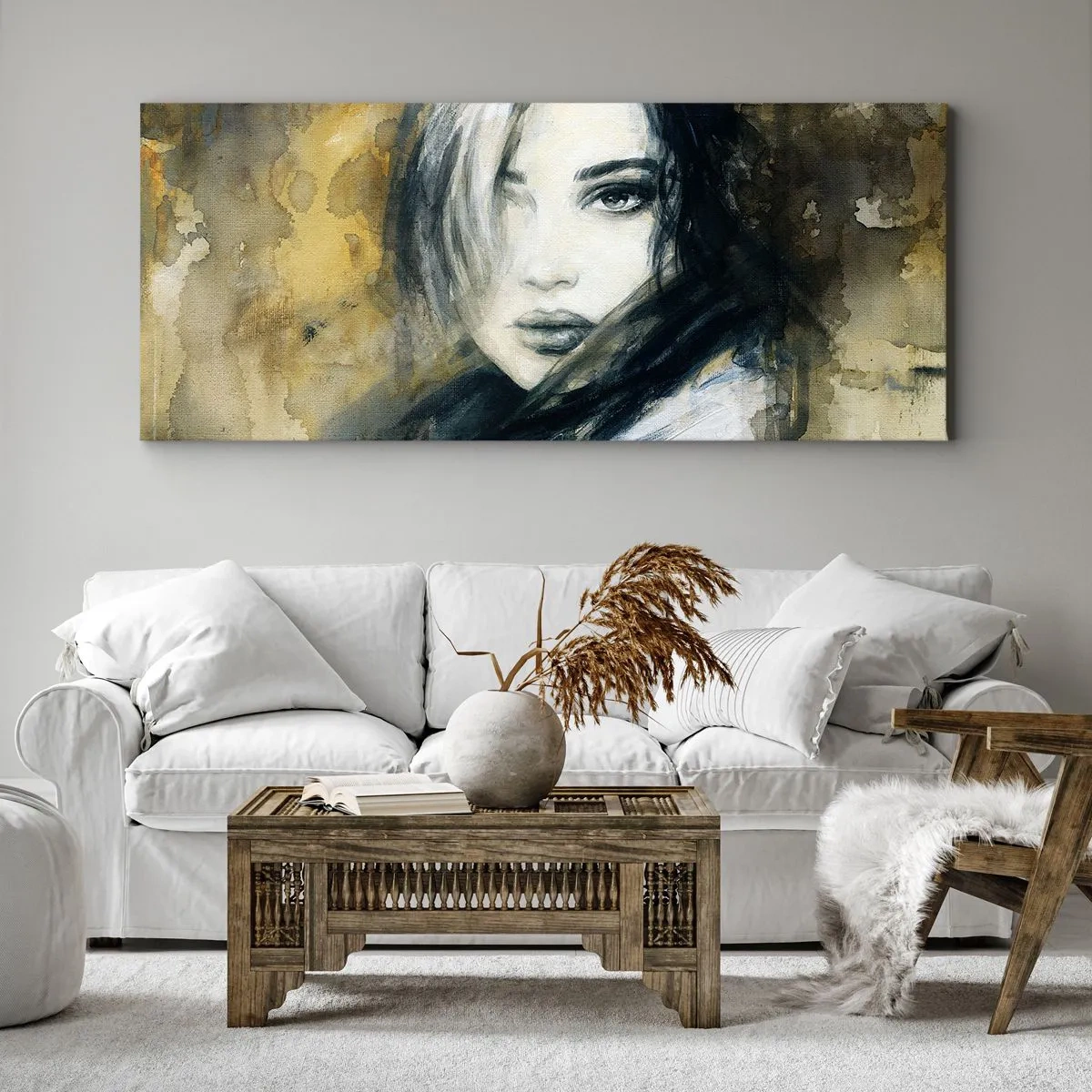 Tablou pe pânză - Mai inocentă sau mai senzuală? - 90x30 cm