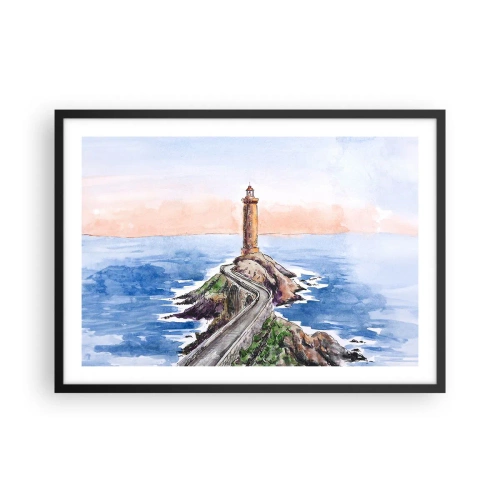 Poster în ramă neagră - Cu fața la mare - 70x50 cm