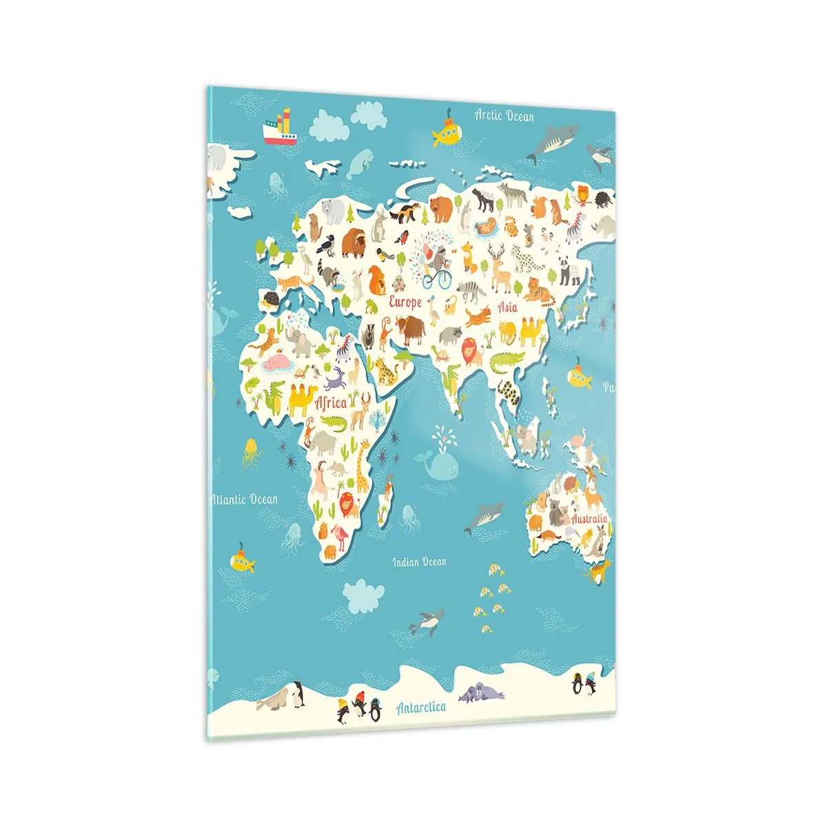 Tablou pe sticlă - Noi iubim întreaga lume - 50x70 cm