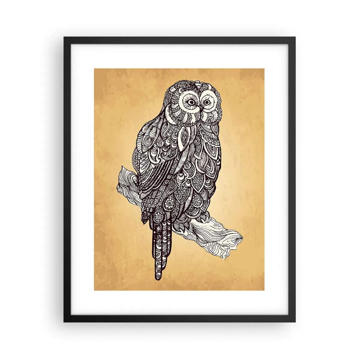 Poster în ramă neagră - Ornamente complicate de înțelepciune - 40x50 cm