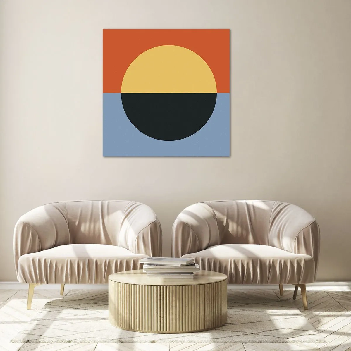 Tablou pe sticlă - O compoziție de căldură și răcoare - 70x70 cm