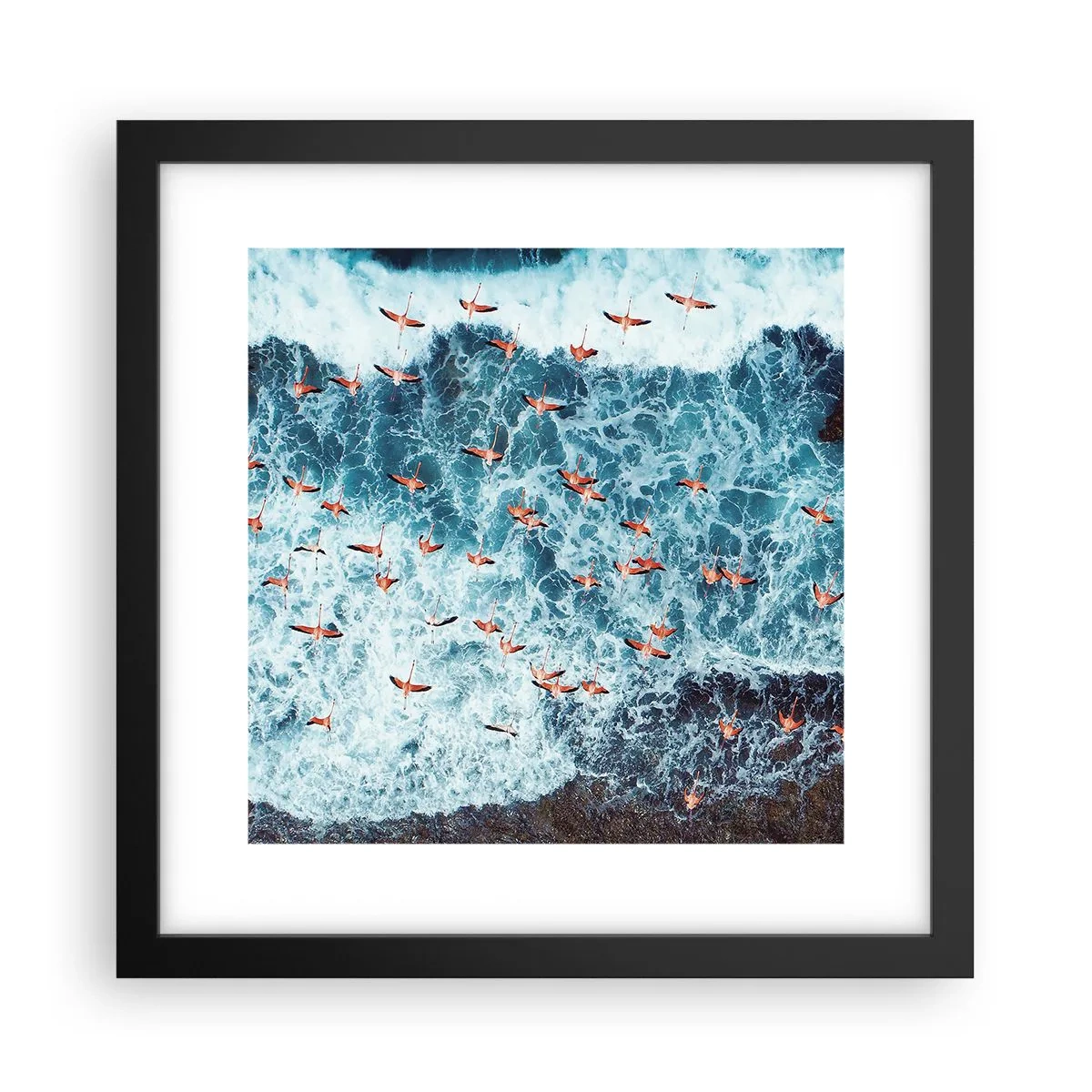 Poster în ramă neagră - Parada de la malul mării - 30x30 cm
