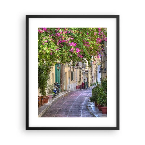 Poster în ramă neagră - Alee înfloritoare - 40x50 cm