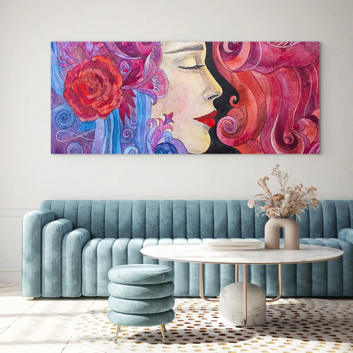 Tablou pe sticlă - Secesiunea mai trăiește - 160x50 cm