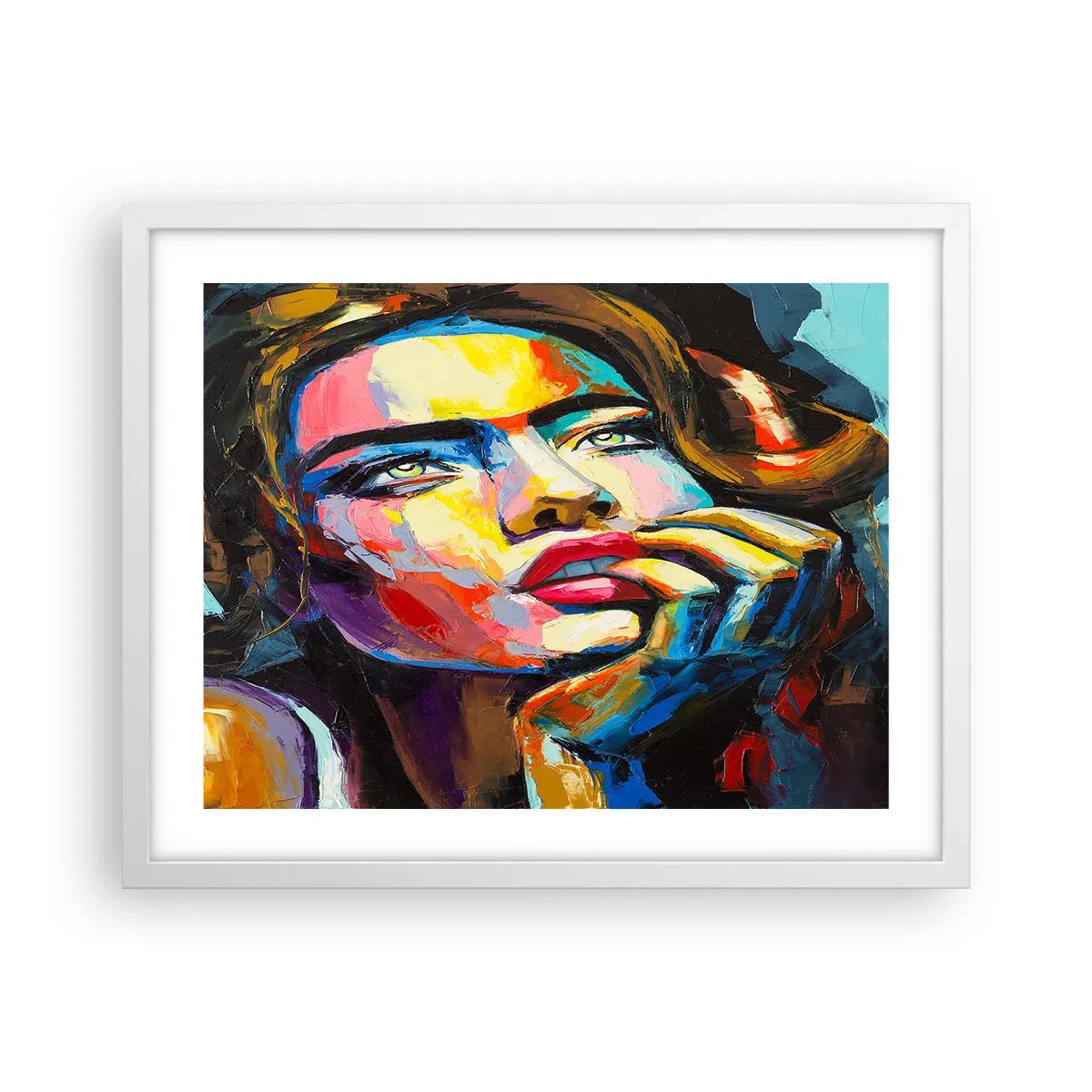Poster în ramă albă - Visele ca niște păsări se înalță pe cer - 50x40 cm