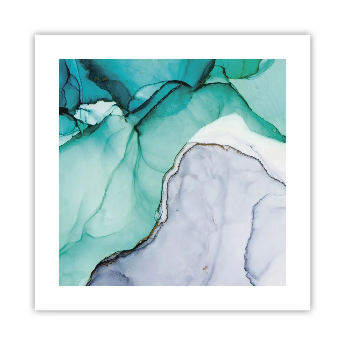 Poster - Studiu în turcoaz - 40x40 cm