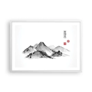 Poster în ramă albă - Dincolo de dealuri - 70x50 cm