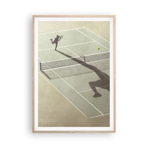 Poster în ramă de stejar deschis - Învinge-te pe tine însuți - 70x100 cm