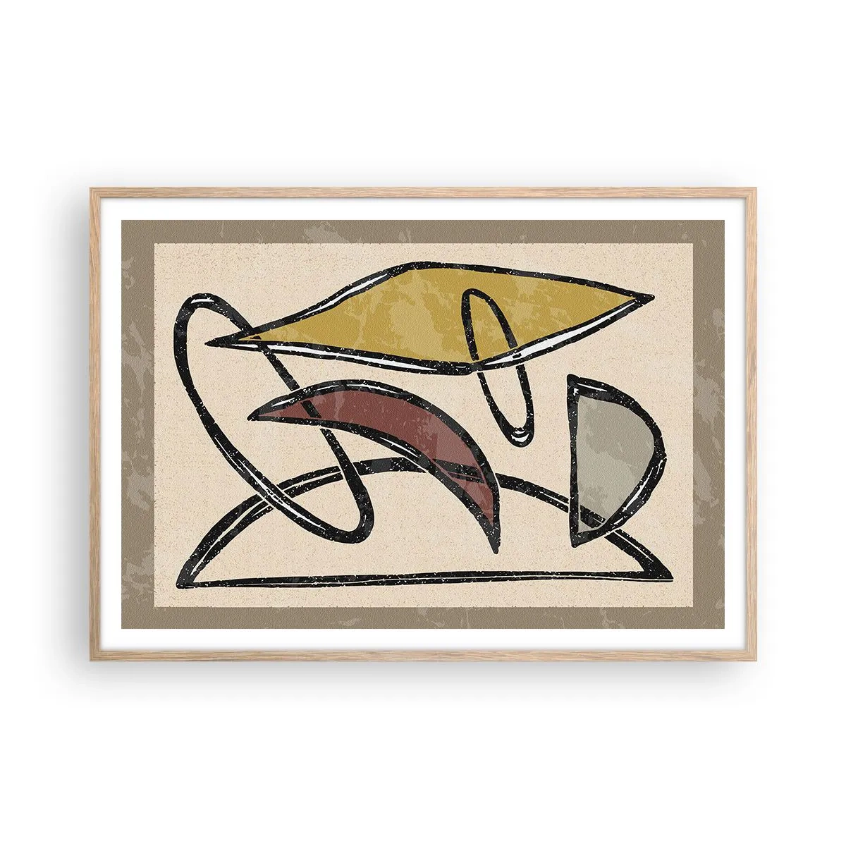 Poster în ramă de stejar deschis - Vertical și orizontal - 100x70 cm