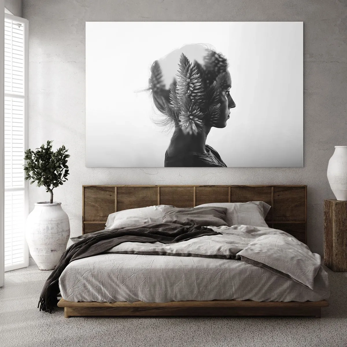 Tablou pe sticlă - Doamna din pădurea de pini - 120x80 cm