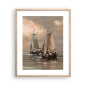 Poster în ramă de stejar deschis - Întoarcerea marinarilor - 40x50 cm