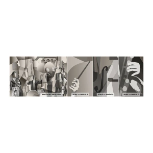 Mostră tapet autocolant Deluxe Sticker - În spațiul sunetelor - Abstracția, Grup, Jazz - 100x30 cm