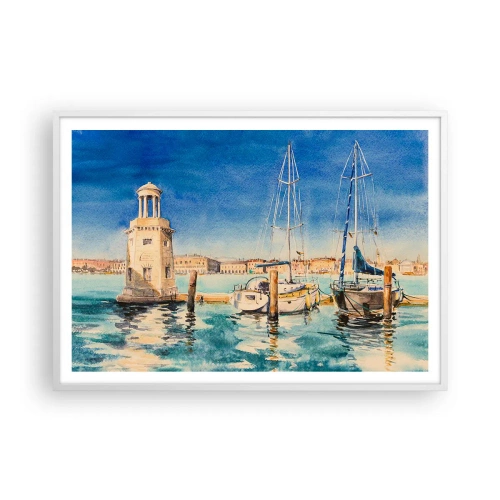 Poster în ramă albă - Laguna însorită - 100x70 cm