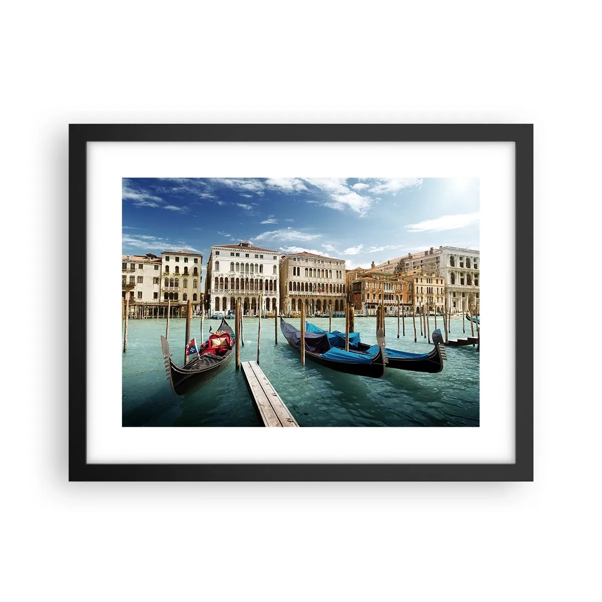 Poster în ramă neagră - Palate în albastru - 40x30 cm
