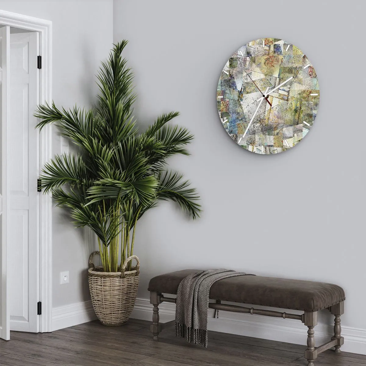 Ceas de perete - Ceas pe sticlă - Remaniere geometrică - 30x30 cm