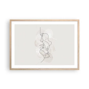 Poster în ramă de stejar deschis - Încurcați într-o îmbrățișare - 70x50 cm