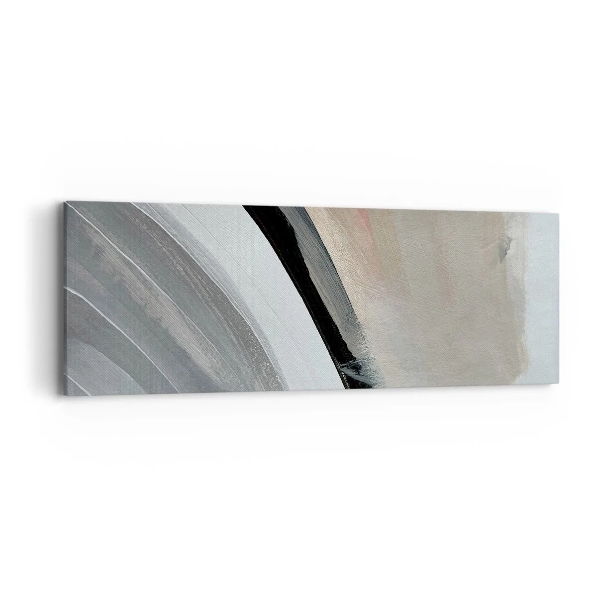 Tablou pe pânză - Compoziție: arc de negru și gri - 90x30 cm