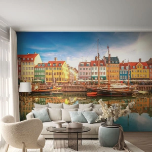 Tapet Premium Sand - Spre o apă netedă ca o oglindă - Peisaj, Arhitectură, Copenhaga - 200x140 cm