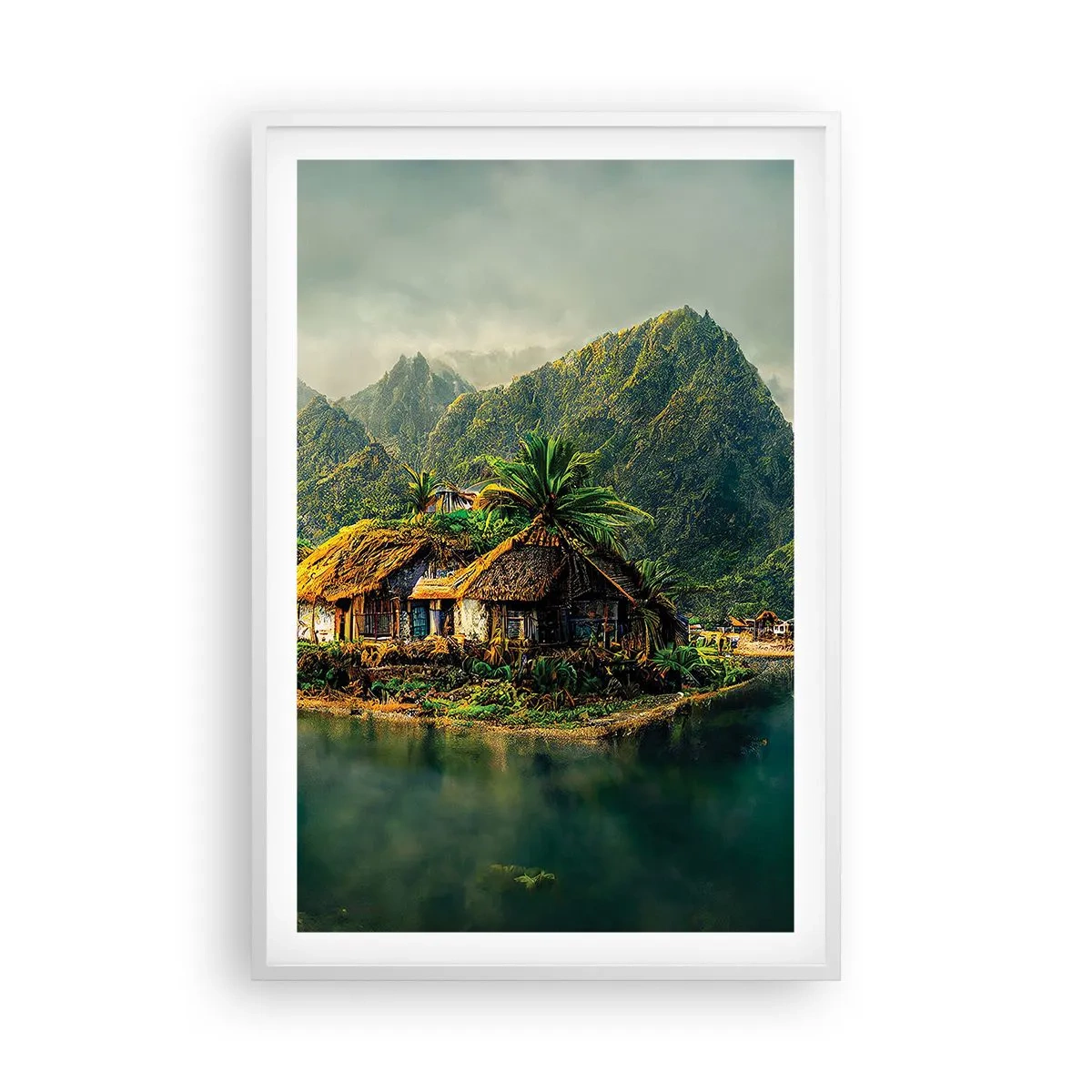 Poster în ramă albă - Paradisul tropical - 61x91 cm