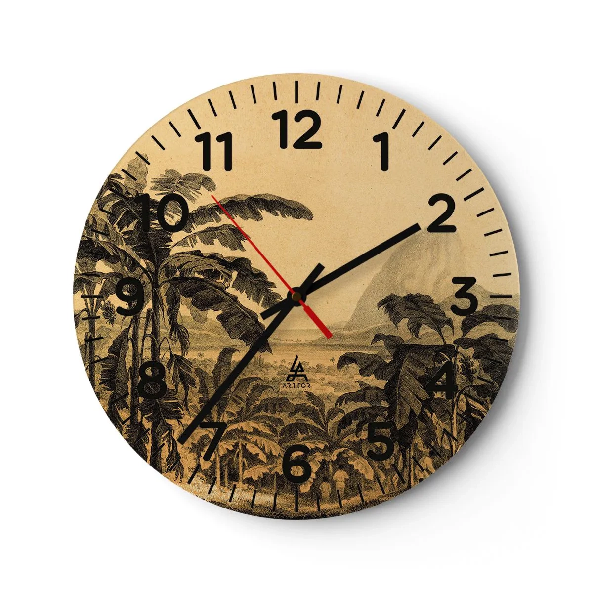 Ceas de perete - Ceas pe sticlă - În stil colonial - 40x40 cm