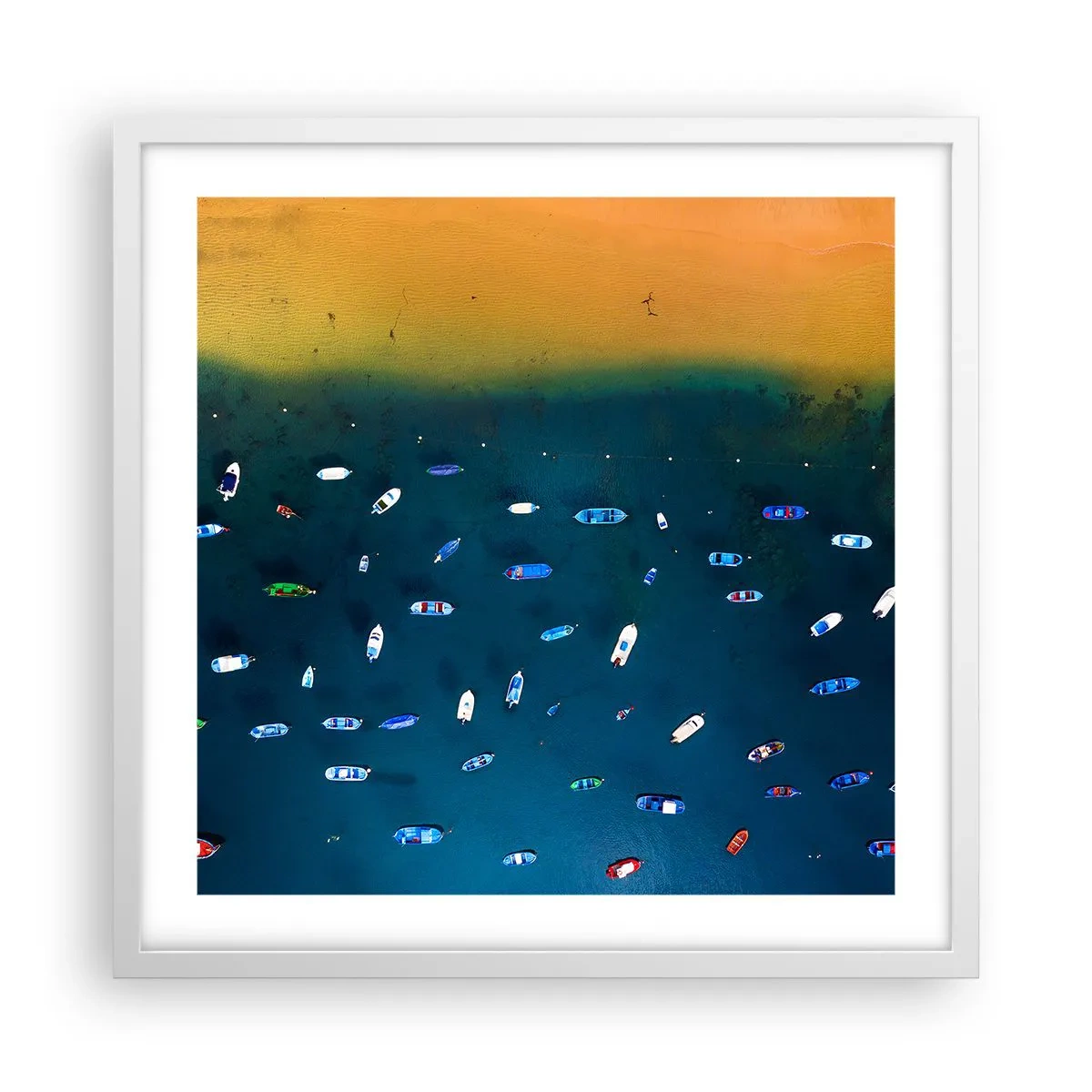 Poster în ramă albă - Joc de vacanță - 50x50 cm