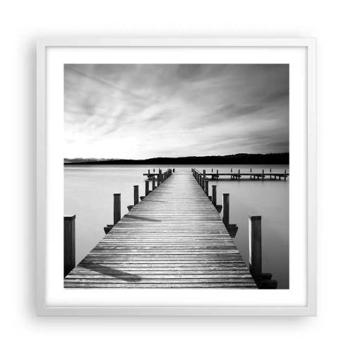 Poster în ramă albă - La adăpostul apei - pace - 50x50 cm