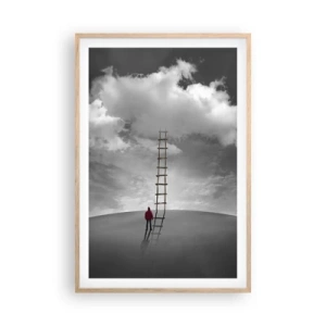 Poster în ramă de stejar deschis - Orice este posibil - 61x91 cm