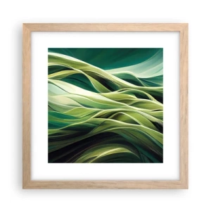 Poster în ramă de stejar deschis - Un joc abstract de verde - 30x30 cm