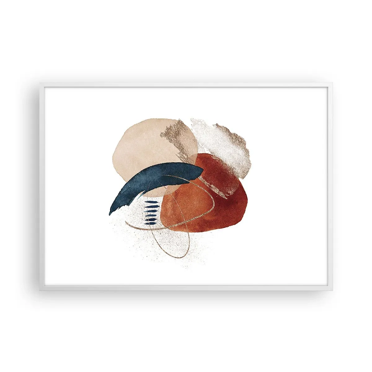 Poster în ramă albă - Compoziție ovală - 100x70 cm