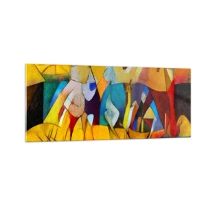 Tablou pe sticlă - Soare - viață - bucurie - 100x40 cm