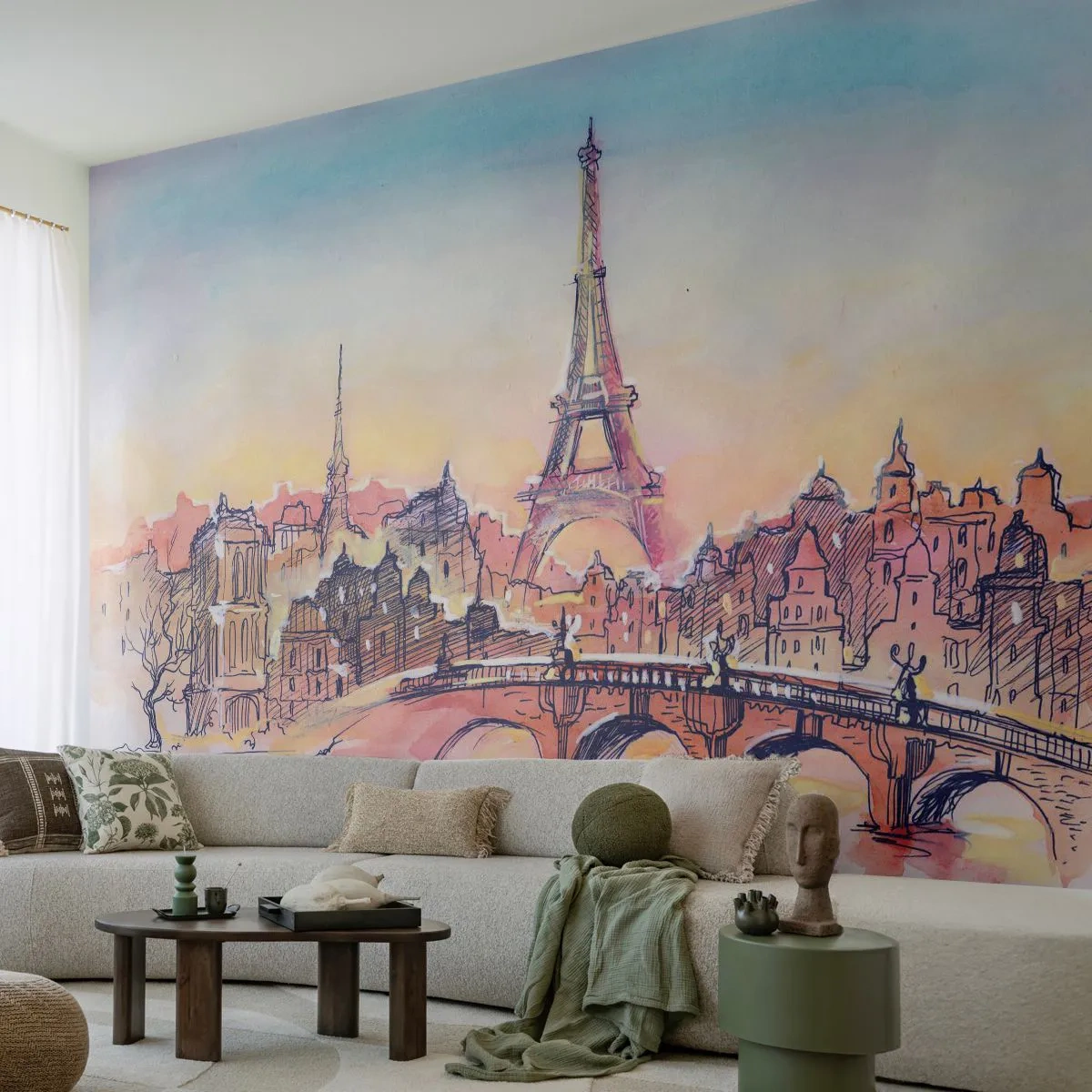 Tapet Autoadeziv Deluxe Sticker - Singurul oraș de acest fel din lume - Oraș, turnul Eiffel, Paris - 250x175 cm