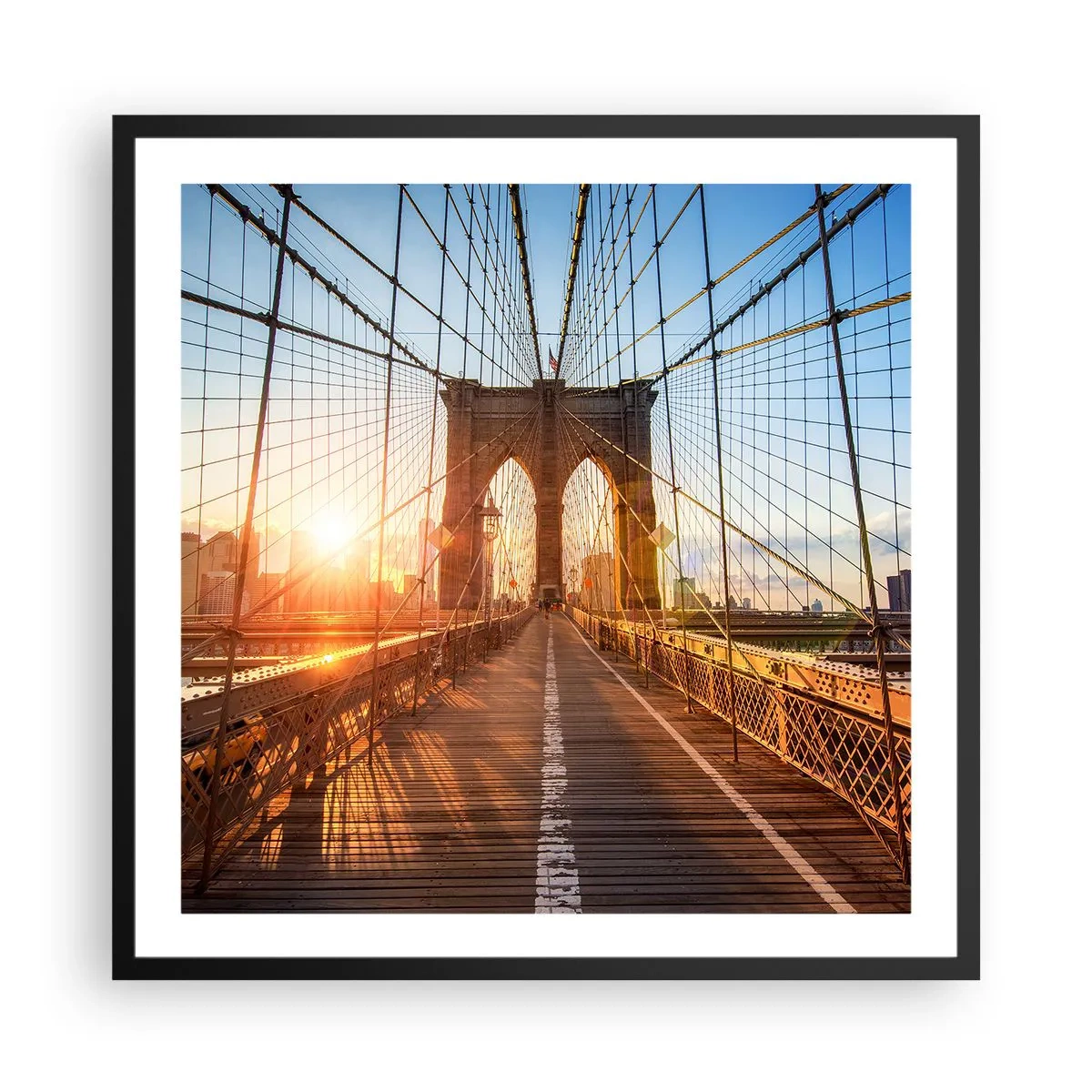 Poster în ramă neagră - Pe podul de aur - 60x60 cm