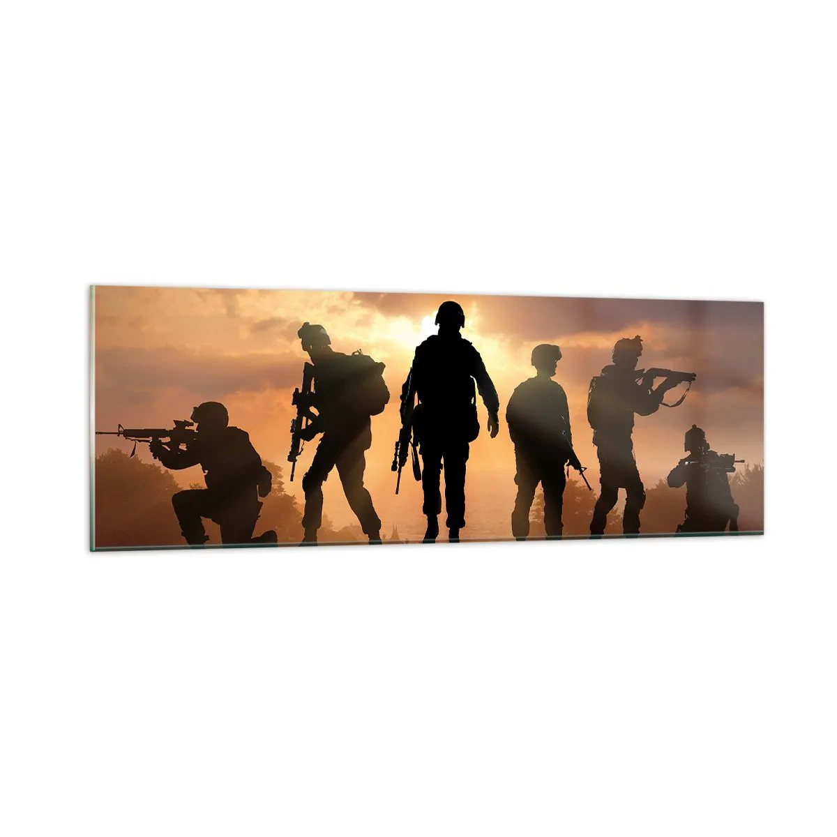 Tablou pe sticlă - Brothers in arms - 90x30 cm