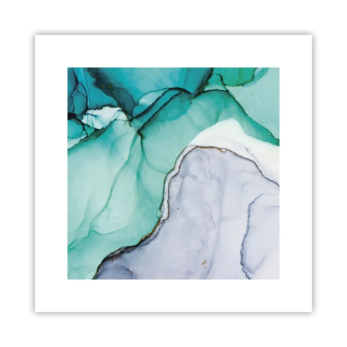 Poster - Studiu în turcoaz - 30x30 cm